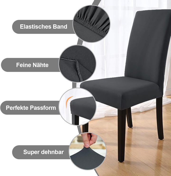 Yugarlibi Stuhlhussen 4er Set Stretch Stuhlhussen Schwingstuhl Elastische Hussen Stuhlbezug Abnehmba