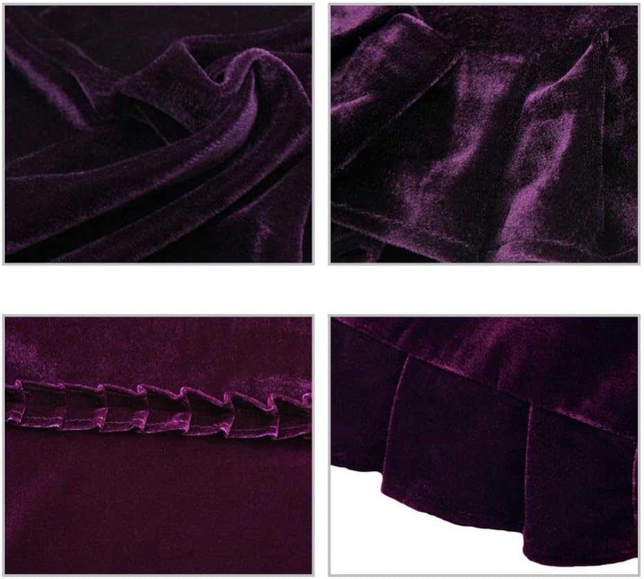 Dilwe Klavierdeckel, Colorfast Pleuche Piano Staubdicht Dekoriert Cover Purpur, Purpur