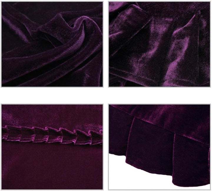 Dilwe Klavierdeckel, Colorfast Pleuche Piano Staubdicht Dekoriert Cover Purpur, Purpur