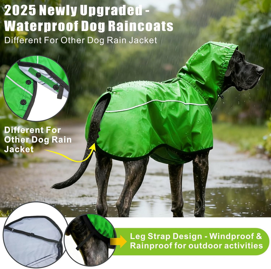 Mosucoirl Hund Regenmantel Jacke Reflektierende Verstellbare Kapuze Haustier Poncho Regenmantel mit