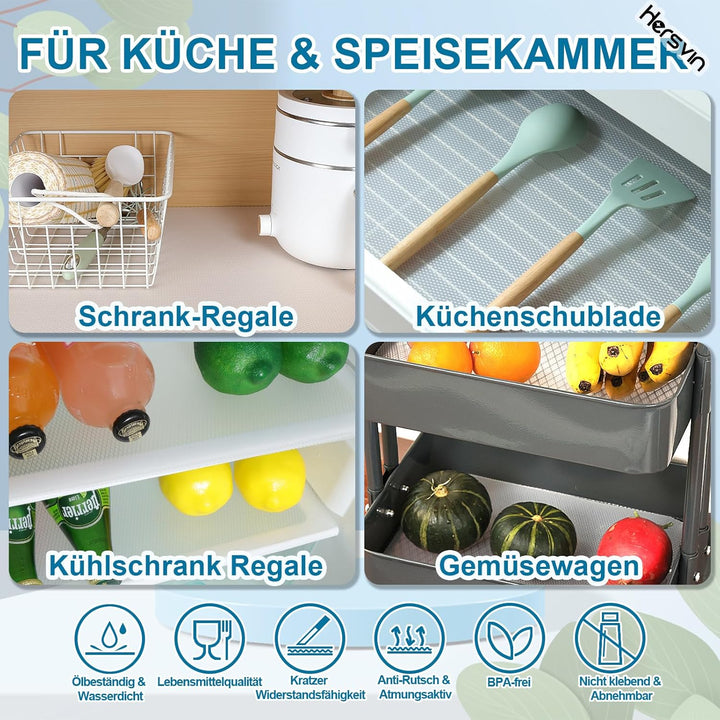 Hersvin Schubladenmatte 50cmx600cm Verdickt Schrankpapier Schubladeneinlage Eva Wasserfest Nicht Kle