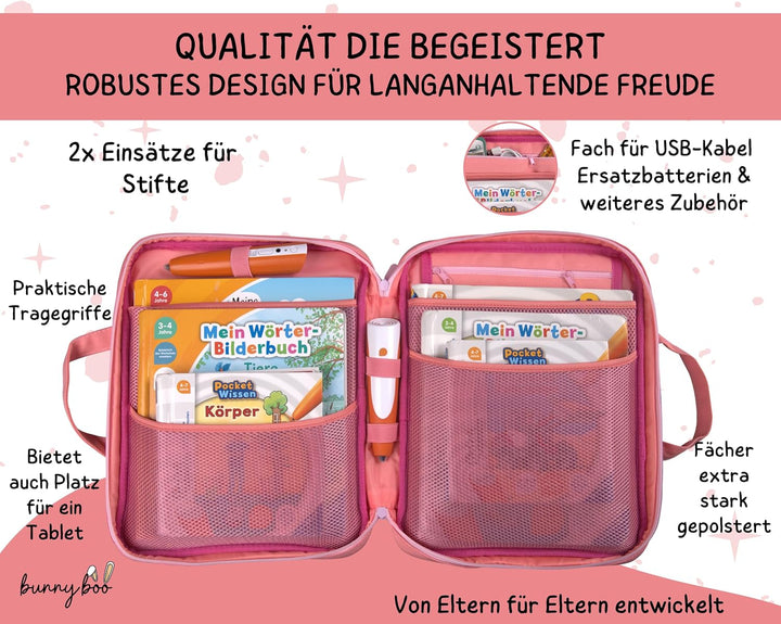 bunnyboo Tasche für TipToi - Platz für bis zu 8 Bücher - TipToi Starterset mit Einsatz für Tiptoi St