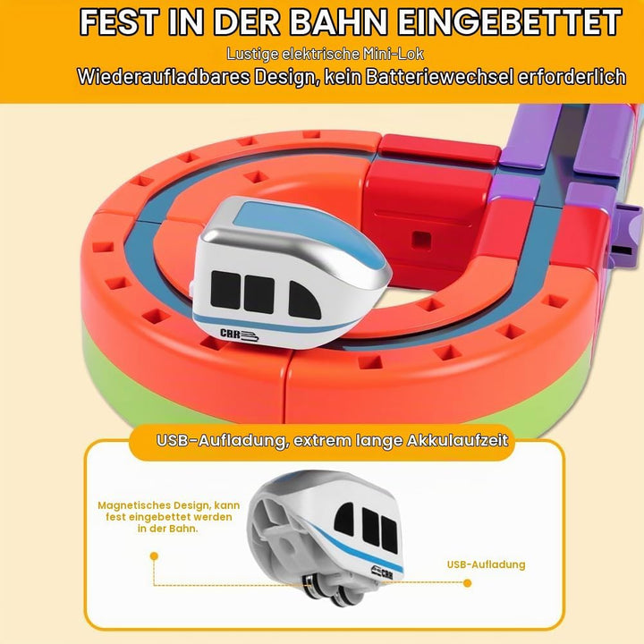 68 Stück Clickrail Electric Train Set, Magisches Schienen WüRfel Zug Set, Cube Track Block Zug mit S