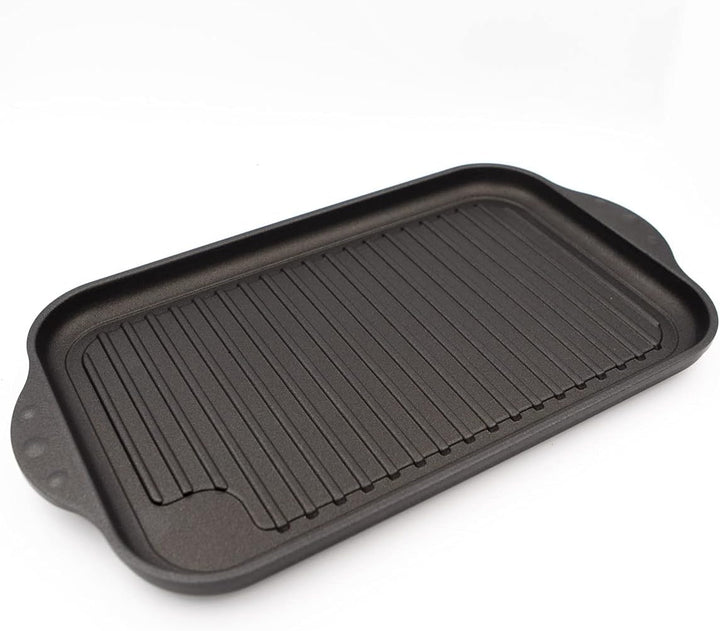 NOWA Grill- und Teppanyakiplatte, LxBxH 37,5x22x2 cm, backofenfest bis 300 °C, Antihaft beschichtet,