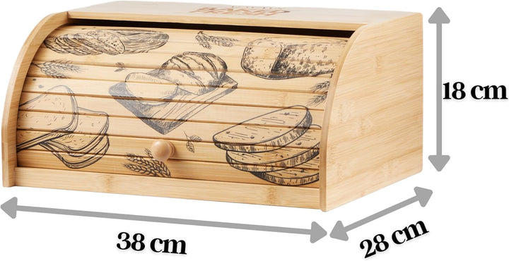 ecosa Brotbox aus nachhaltigem Bambus mit Rolldeckel Brotkasten Brotaufbewahrung Brotkorb Aufbewahru
