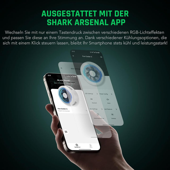 Black Shark FunCooler 6 Magnetic Phone Cooler für Gaming, Tragbarer Handy Kühler mit RGB-Beleuchtung