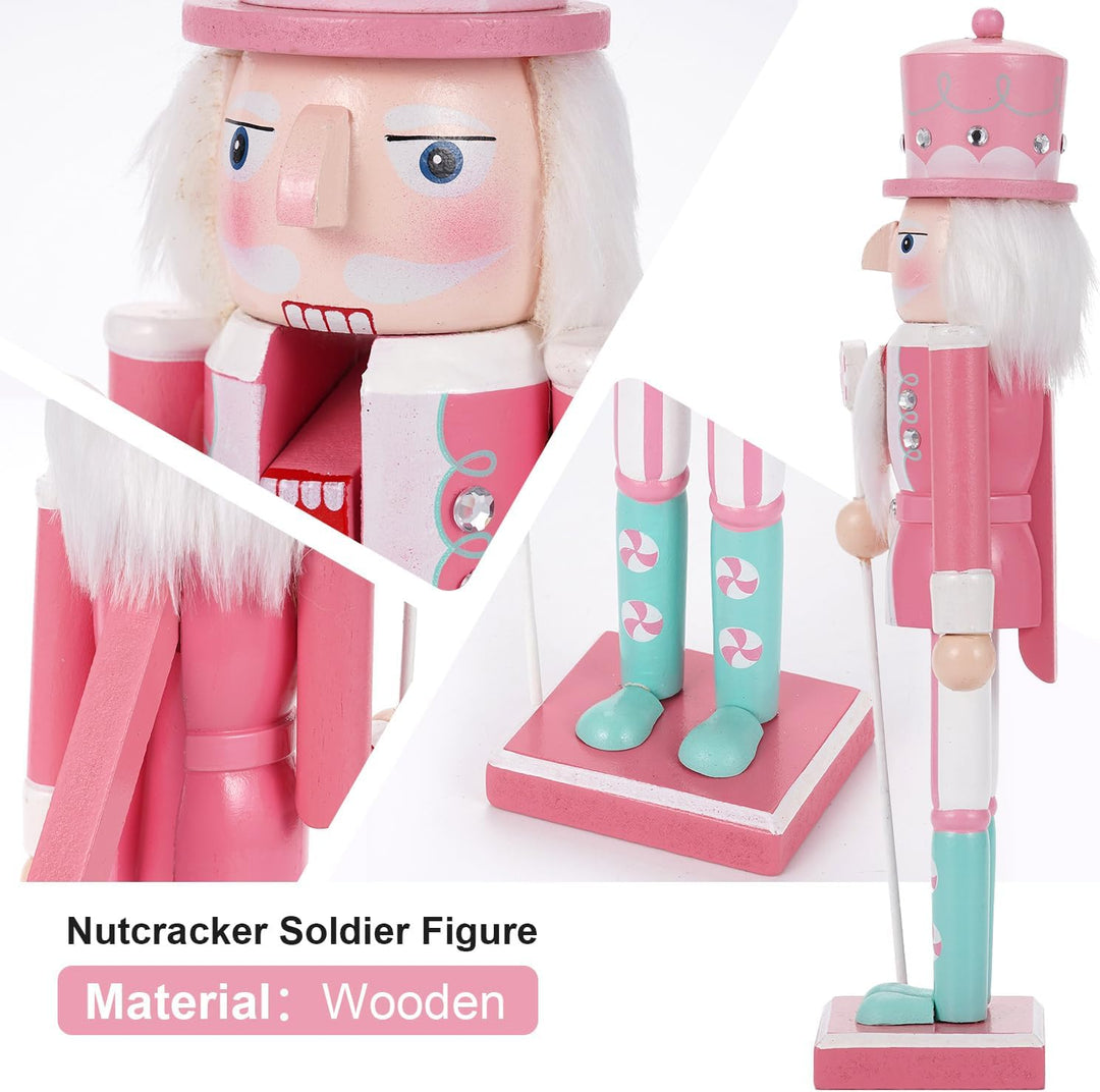 Nussknacker Figur,30CM Nussknacker Weihnachten Dekorationen,Massivholz Handwerk Deko Geschenkstücke,