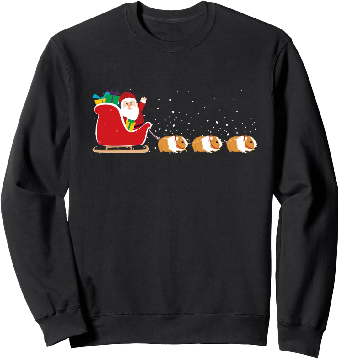 Meerschweinchen, Weihnachtsmann-Schlitten – lustiges Meerschweinchen, Weihnachten Sweatshirt