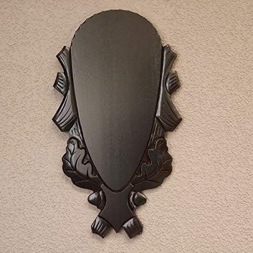 Trophäenschild geschnitzt gross Rothirsch Geweih Hirschgeweih AF H45 cm