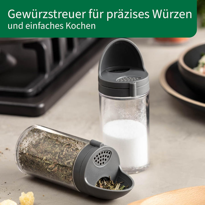 Chefkoch 2-in-1 Gewürzstreuer mit Dosiermass: Einfaches Abmessen & Hinzufügen von Gewürzen – 24er Se