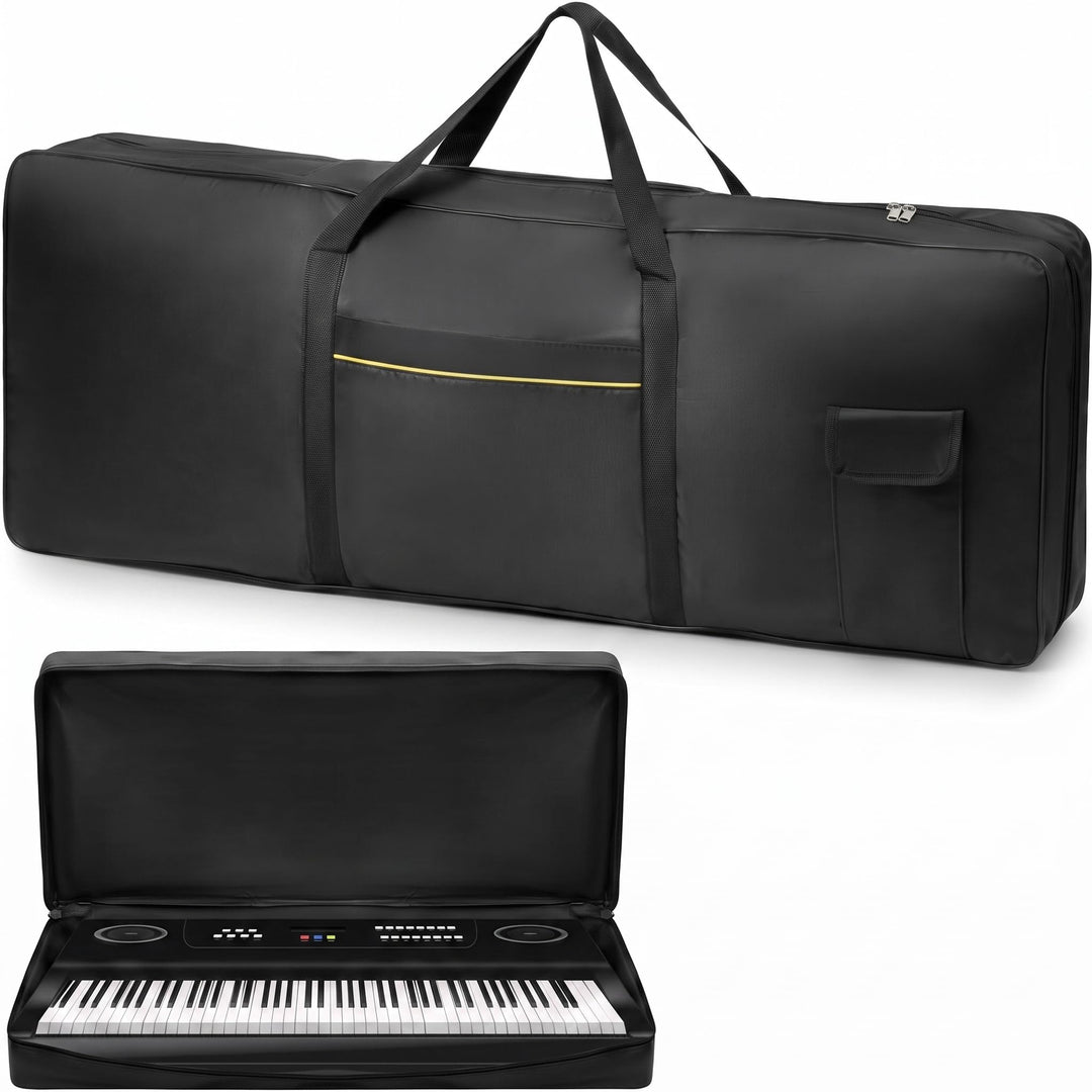 QWORK® Keyboard Tasche für 61 Tasten, 600D Oxford 100 x 39 x 13 cm Piano Keyboardtasche Tragbar mit