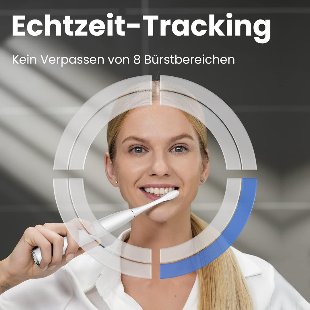 Oclean X Pro Elite Elektrische Zahnbürste mit 6 Bürstenköpfe &amp; Reiseetui, Schallzahnbürste mit Farbd