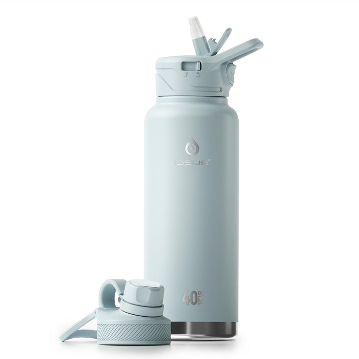 IDEUS Vakuumisolierte Wasserflasche, 40 Oz (1140 ml) Edelstahl Doppelwand Flasche Metall Sport Kanti