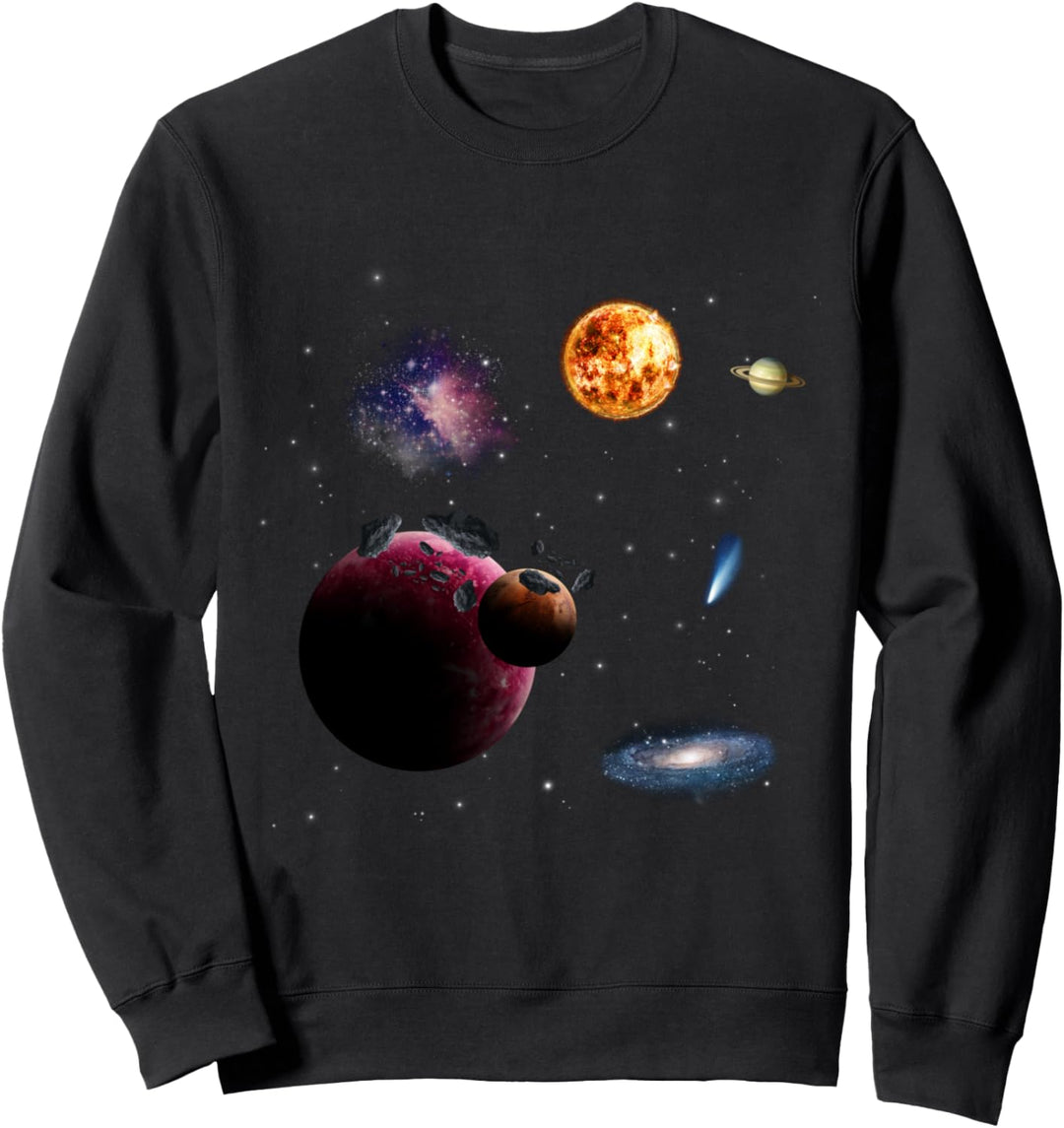 Weltraum Motiv Universum Sterne Sonnensystem Planet Design Sweatshirt