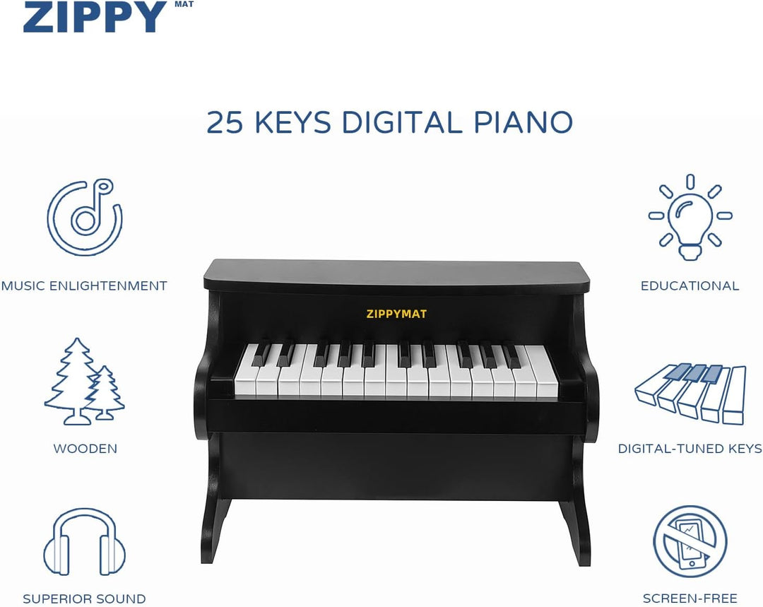 ZIPPY MAT Kinder Klavier Tastatur, 25 Tasten Digitalpiano für Kinder, Mini Musik Lerninstrument Spie