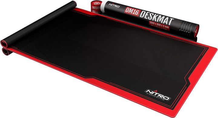 NITRO CONCEPTS XXL-Mauspad 1600 x 800 mm, Kanten ohne Fransen, grosses Gaming-Mauspad aus Mikrofaser