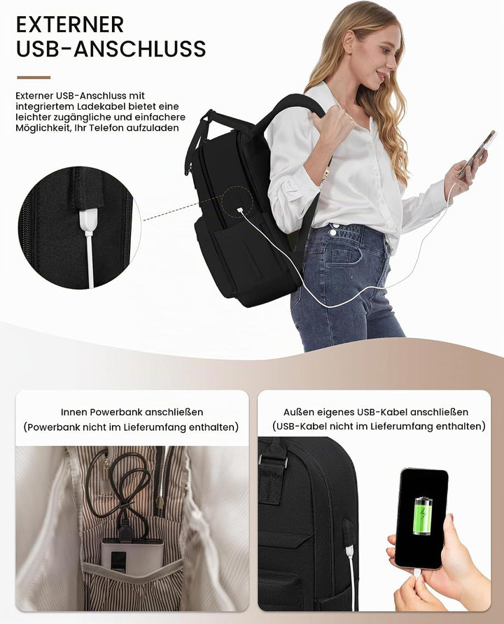 LOVEVOOK Schulrucksack Teenager Mädchen, Schultasche Arbeitstasche Herren Damen mit 15,6 Zoll Laptop