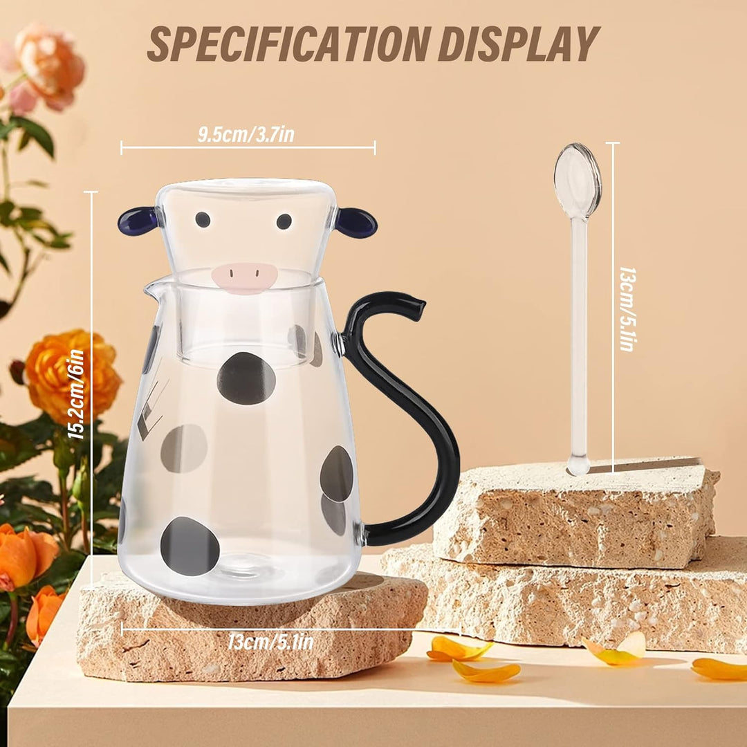 Water Jug, Glass Carafe, Kuh Glaskrug, Kreative Kuh Glaskrug Wasserflaschen Hot Cold Water Iced Tea