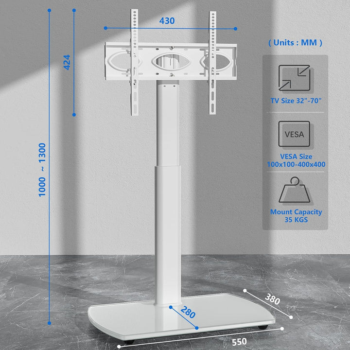 RFIVER TV Ständer mit Schwenkbar Halterung Fernsehständer für 32 bis 65 Zoll Flach &amp; Curved Fernsehe