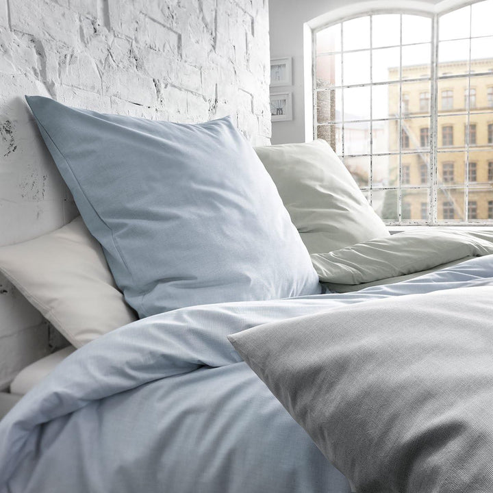 Fleuresse Porto Bettwäscheset, Buntgewebe, Denim, 135 x 200 cm Denim 38.0 x 28.0 x 5.0 cm, Denim 38.