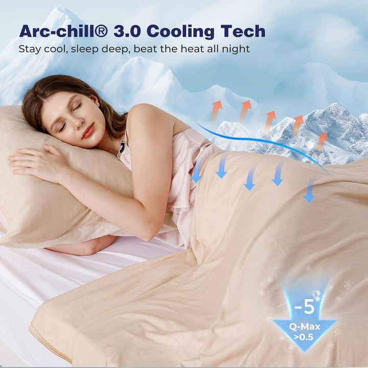Luxear selbstkühlende Decke, Arc-Chill Q-Max 0,5 Kühldecke, 2 in 1 doppelseitige dünne Sommerdecke B