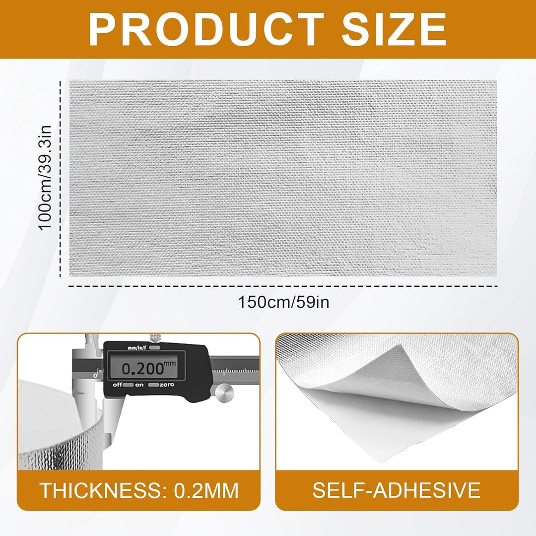 Aluminisierte Hitzeschutzmatte,Hitzeschutzmatte Selbstklebend Kleberücken Aluminium Glasfaser Blatt,