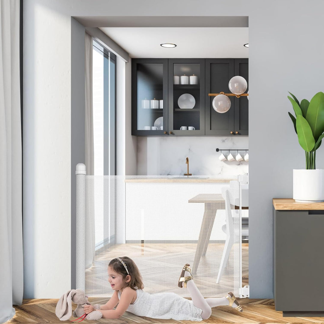 Treppenschutzgitter Ausziehbar Türschutzgitter 0-180cm für Babys & Haustiere, Treppengitter Absperrg