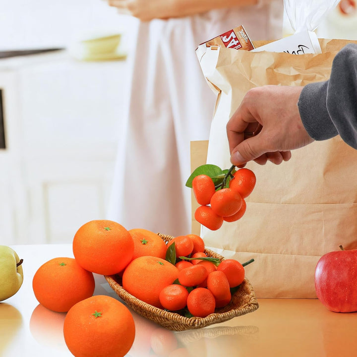 Lorigun 9 St. Gefälschte Orangen, Künstliche Orangen Früchte Dekor Lebensechte gefälschte Früchte Fa