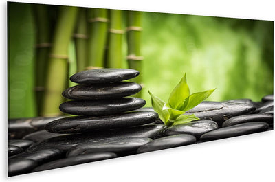 islandburner Bild auf Leinwand Zen Basalt Steine Und Bambus Wandbild Poster Kunstdruck Bilder Format