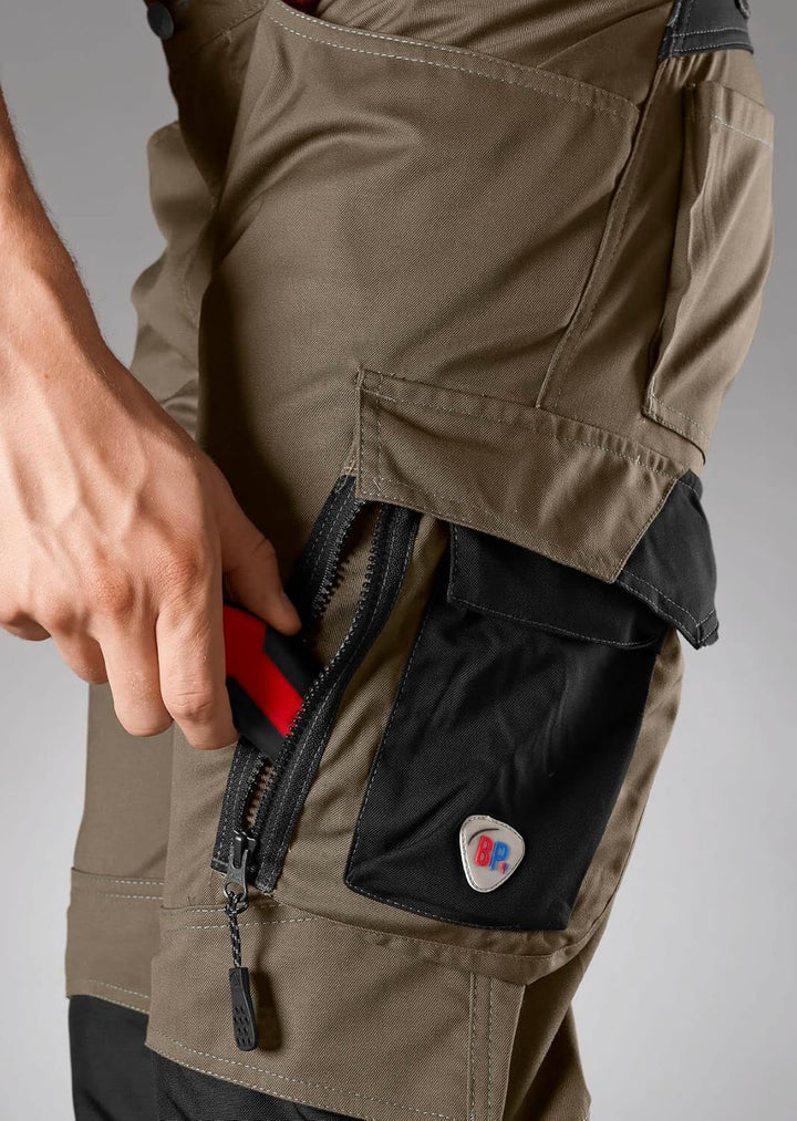 BP 1998-570-5032 Arbeitshose mit Kniepolstertaschen - Schlanke Silhouette - Elastischer Rückengurt -