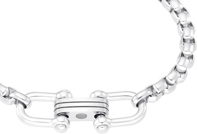 s.Oliver Armband Edelstahl Herren Armschmuck, 18+2 cm, Silber, Kommt in Schmuck Geschenk Box, 203392