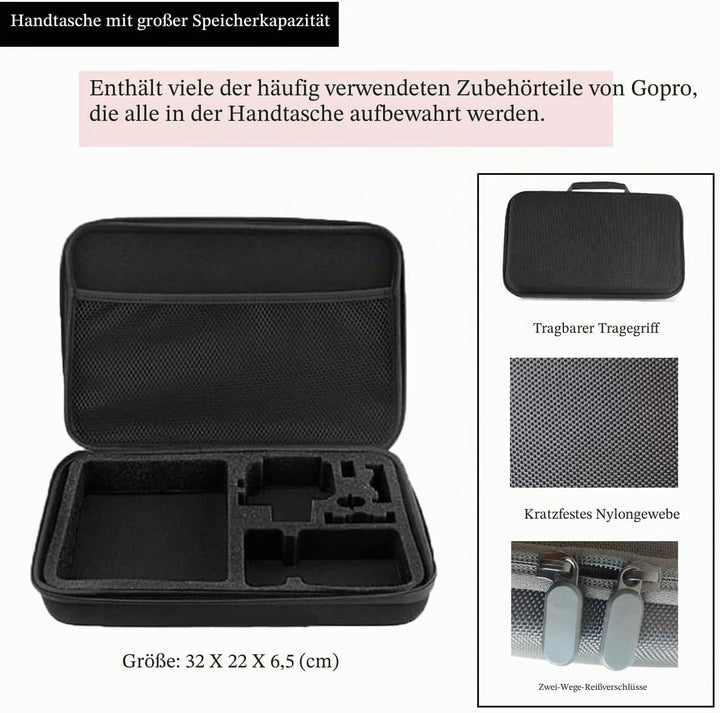 Pikioraz 52in1 Action Kamera Zubehör Kit Set, Action-Kamera Zubehör-Kit Kompatibel mit GoPro Hero, A