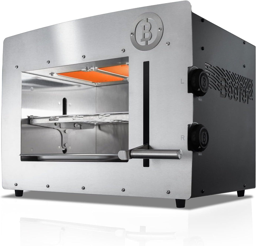 Beefer E-Beefer XL 800°C Oberhitzegrill Elektrogrill Edelstahl mit Thermobecher &amp; Thermobehälter im