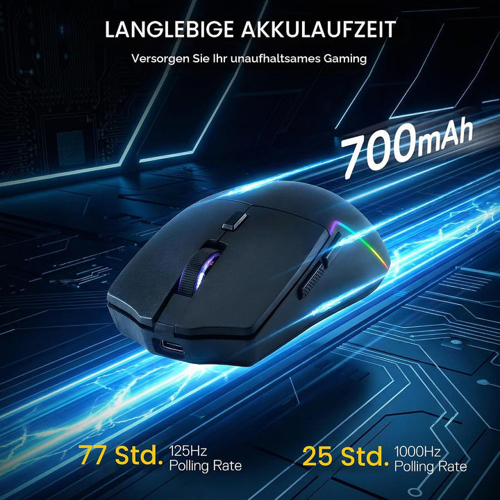 Redragon M730 Wireless Gaming Maus, 10000 DPI, 3-Verbindungsmodi, BT &amp; 2.4G Wireless, 6 Makrotasten,