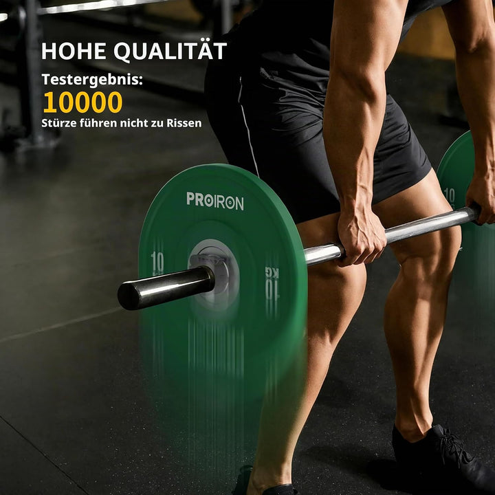 PROIRON Hantelscheiben, Olympic Bumper Plates 50mm, 5-25kg, Hartgummi, Hanteln Gewichtsscheiben nach