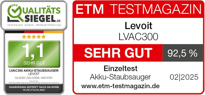 Levoit Akku Staubsauger mit Mini-Motorbürste für Tierhaare, 99,99 Prozent HEPA Filtrationseffizienz,