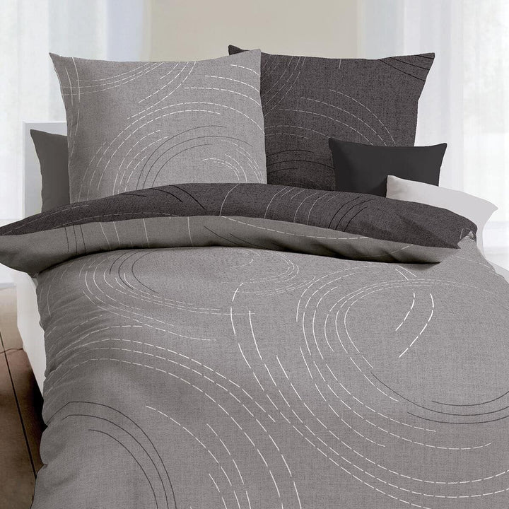 Kaeppel Mako-Satin Bettwäsche Jaro Zinn, 1 Bettbezug 200 x 200 cm + 2 Kissenbezüge 80 x 80 cm Zinn 1