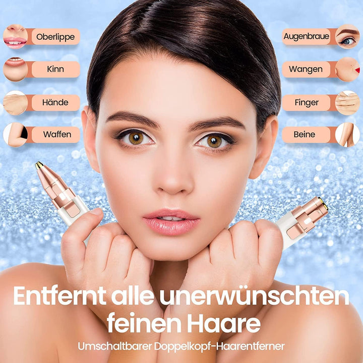 Augenbrauen Trimmer, 2 in 1 USB Augenbrauenrasierer Elektrisch und Gesichtshaarentferner für Frauen,
