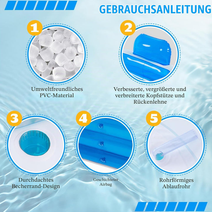 Verdickte aufblasbare PVC-Badewanne mit Wasserbechermund, bequeme faltbare aufblasbare Badewanne mit