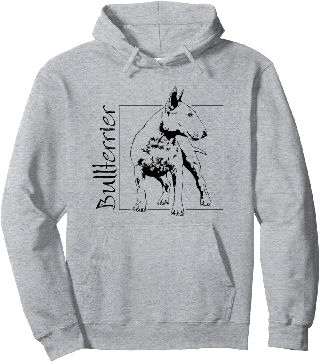 Stolzer Bullterrier Hund Hunde Portrait Hundeportrait Pullover Hoodie
