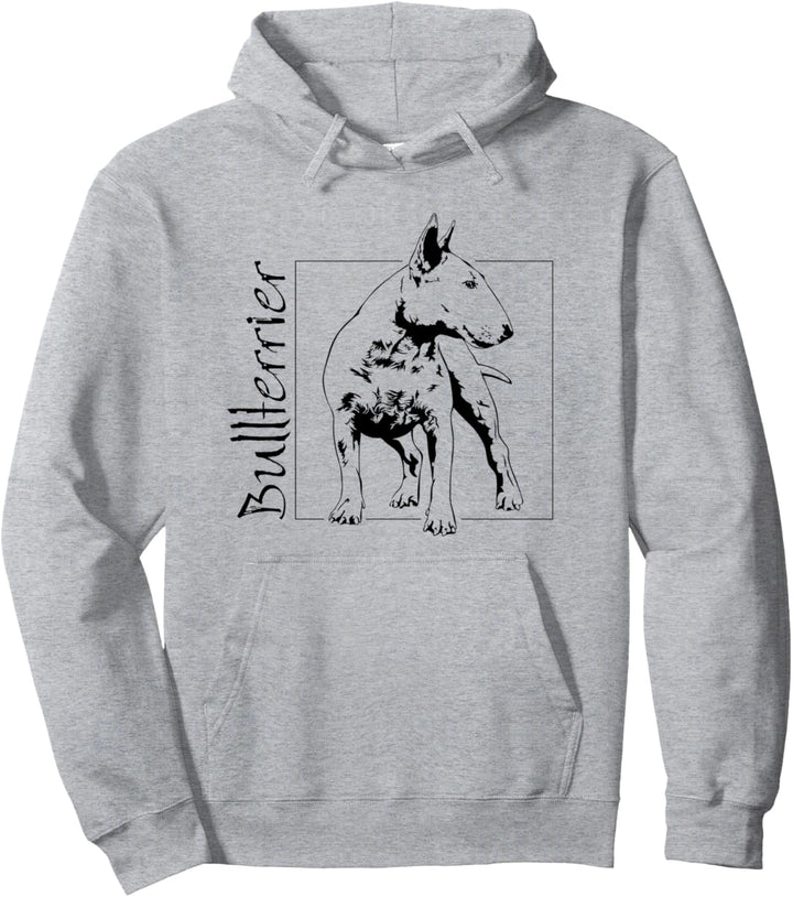 Stolzer Bullterrier Hund Hunde Portrait Hundeportrait Pullover Hoodie
