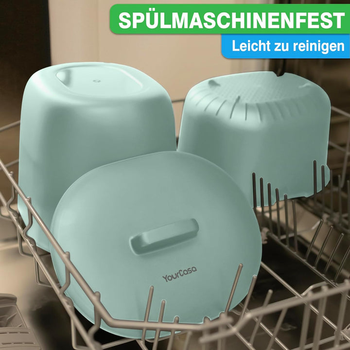 YourCasa Biomülleimer Küche 6L - Komposteimer für alltäglichen Biomüll Behälter Spülmaschinenfest -