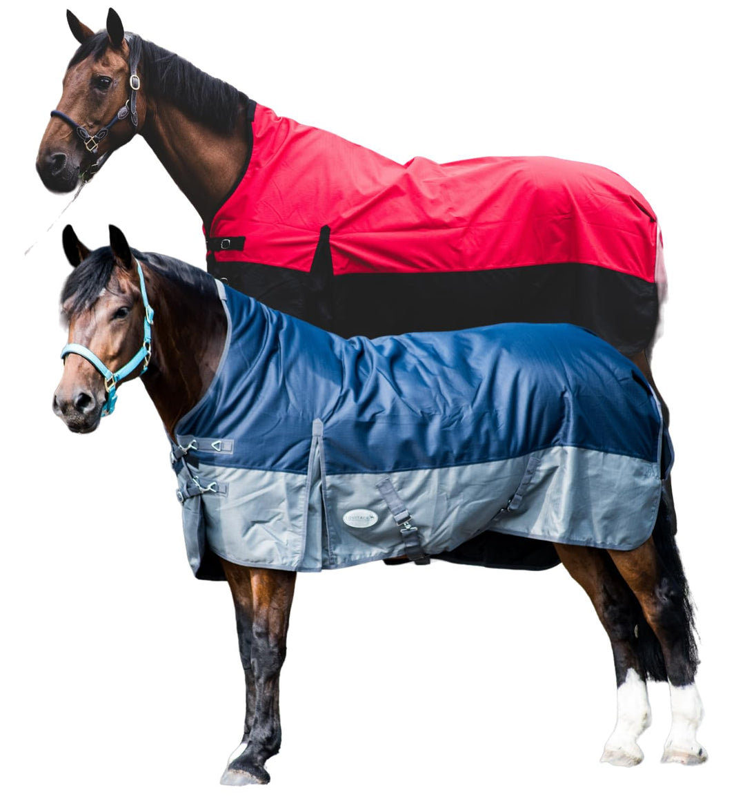 Pferdedecke 1200D High Neck 50g, 100g, 200g Weidedecke Winterdecke Regendecke Turnout : 100g Red/Bla