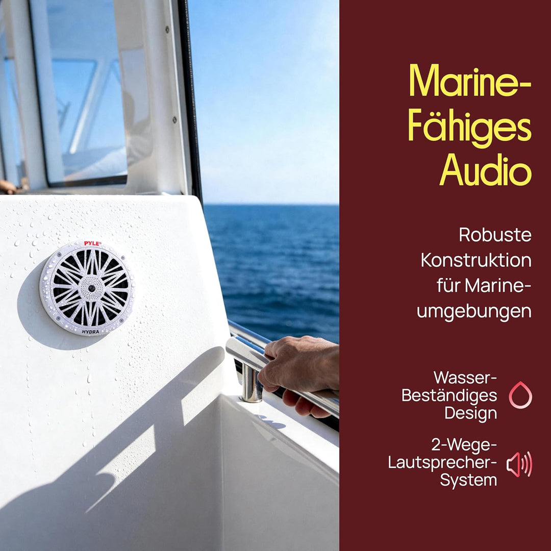 Pyle PLMR62 200 W 16,5 cm 2 Wege Marine Lautsprecher, Weiss