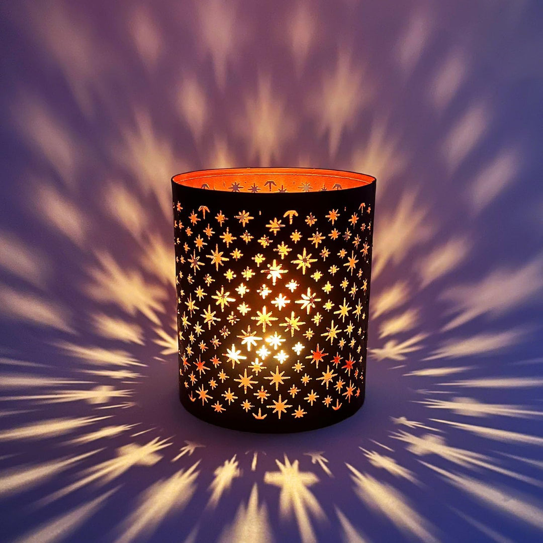 MARRAKESCH 3er Set Windlicht 14cm Gross aus Metall Orientalische Teelichthalter Hamman Schwarz Kupfe