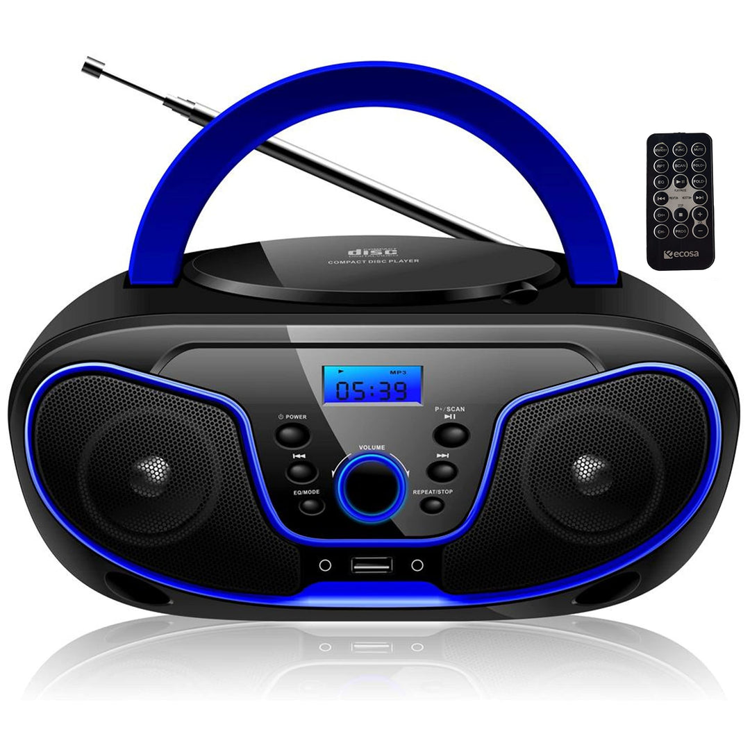 Tragbarer CD-Player | Boombox | CD/CD-R | USB | FM Radio | AUX-In | Kopfhöreranschluss | CD Player |