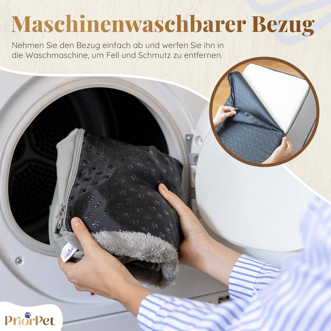 Hundetreppe für Bett und Sofa - 4 Stufen Hunderampe 58cm Hoch - Schaumstoff für Kleine Hunde - Siche