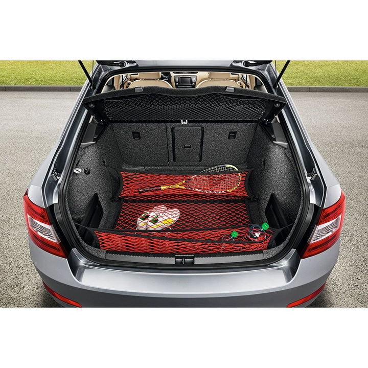 Skoda 5E0017700 Gepäcknetz Gepäckraumnetz Ladungssicherung Ladenetz 3-teilig rot