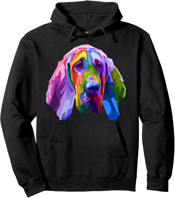 Bloodhound buntes Pop Art Porträt für Hundebesitzer Pullover Hoodie