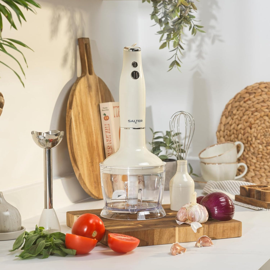 Salter Retro 3-in-1 Blender Set – 600W Motor, 2 Geschwindigkeiten, Schneebesen und Klingen aus Edels